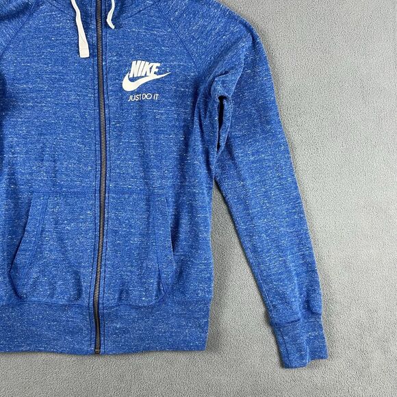 Nike Hoodie Womens Extra Small Blue NSW Gym Vintage Full Zip Sweatshirt - Picture 5 of 9